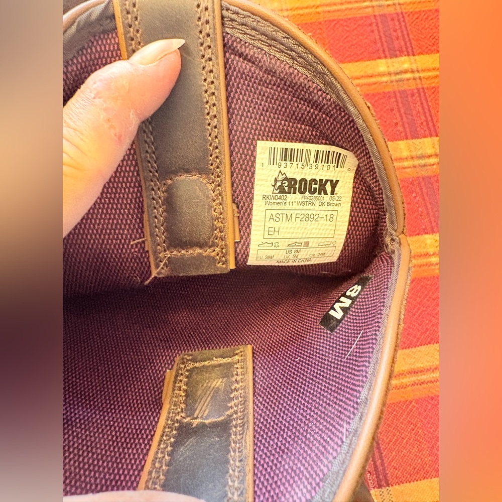 Rocky Women’s  Brown Leather Cowboy Boots - Picture 3 of 4